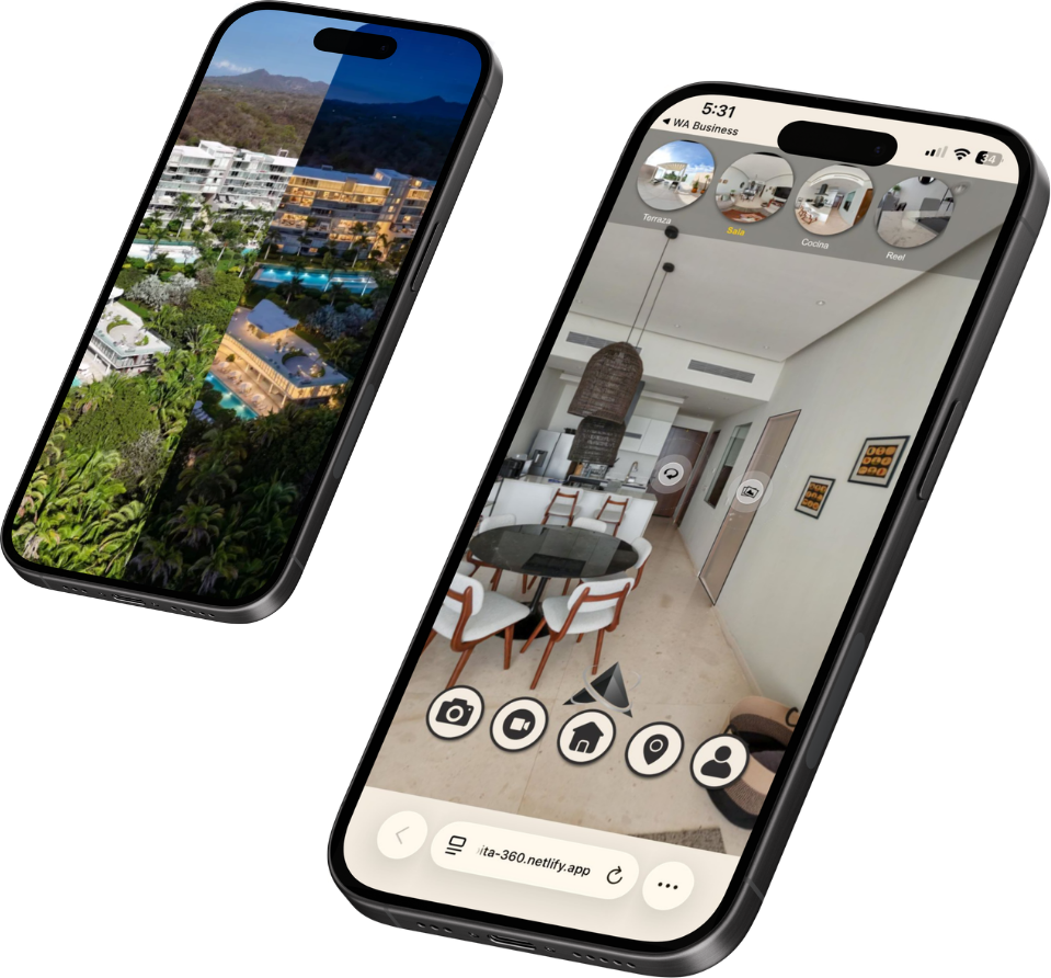 Composición de iPhones Tours Virtuales